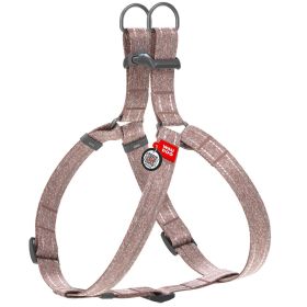 Brown Re Cotton Dog Harness Eco Friendly Dog Harness for Small Medium Dogs S Size 17-22 inch Reflective Dog Harness with QR ID Tag Adjustable Siz
