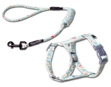 Touchcat 'Radi-Claw' Durable Cable Cat Harness and Leash Combo (Color: sky blue, size: medium)